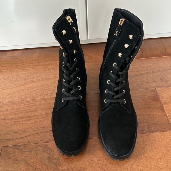Black Stuart Weitzman suede combat boot - Picture 4 of 7